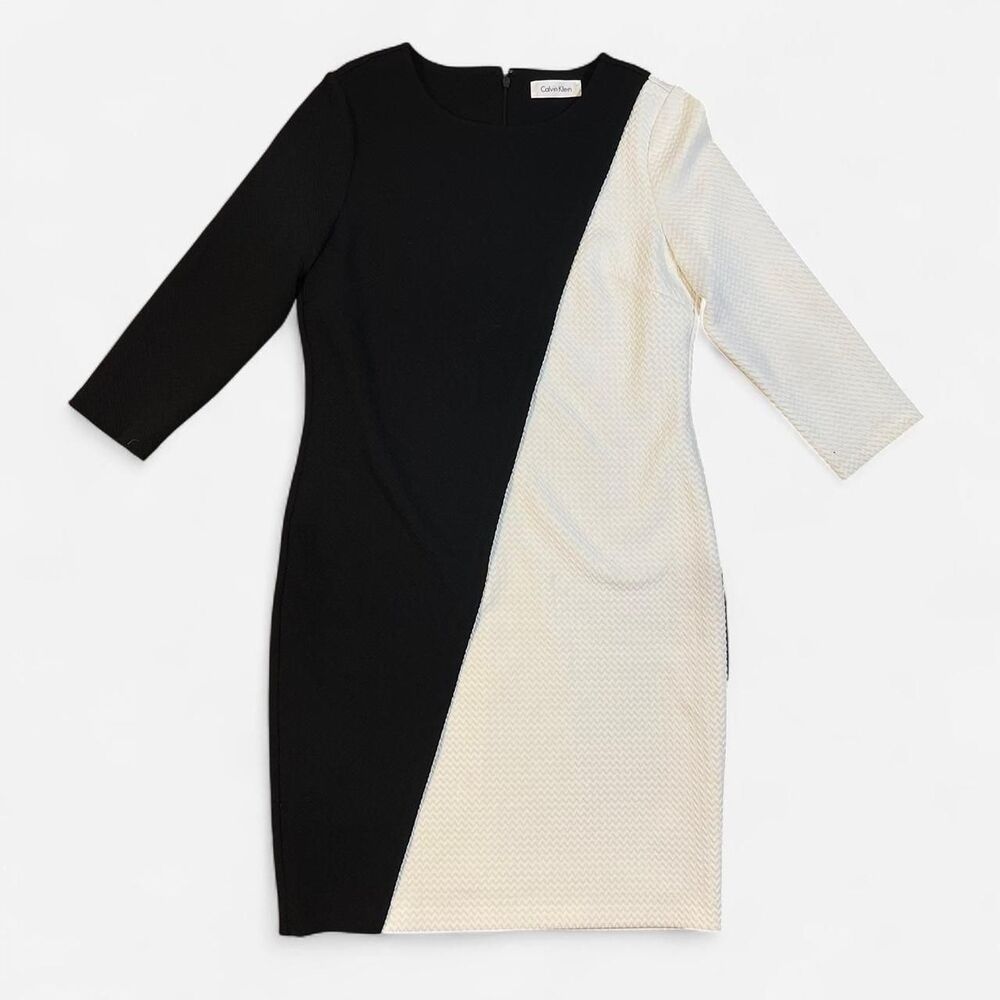 Calvin-klein Women's Black and White Dress